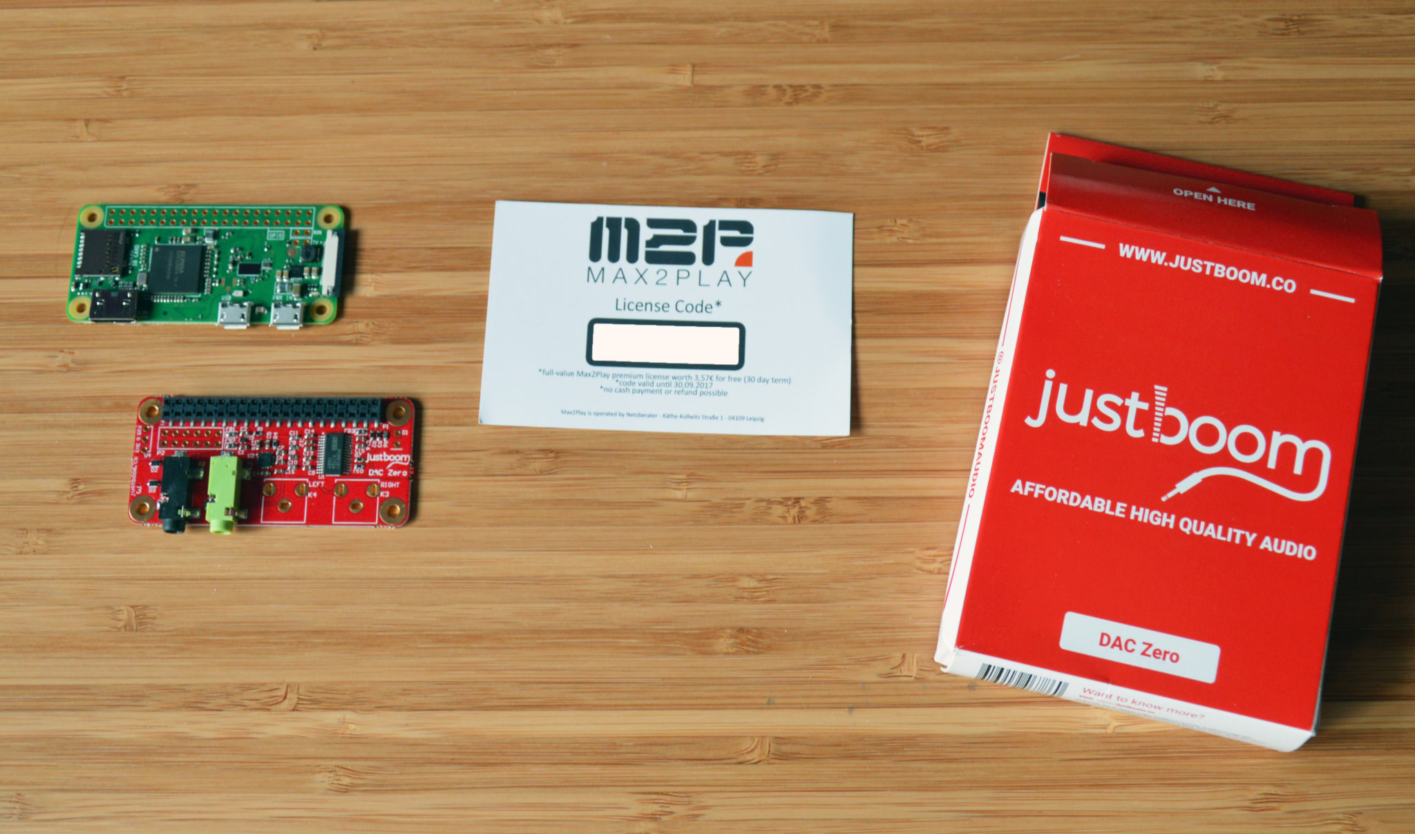 Raspberry Pi Zero W mit Justboom Dac Soundkarte