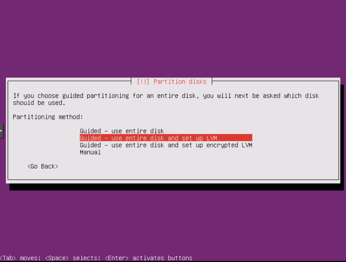 Ubuntu Installation: Partionen (LVM) 1
