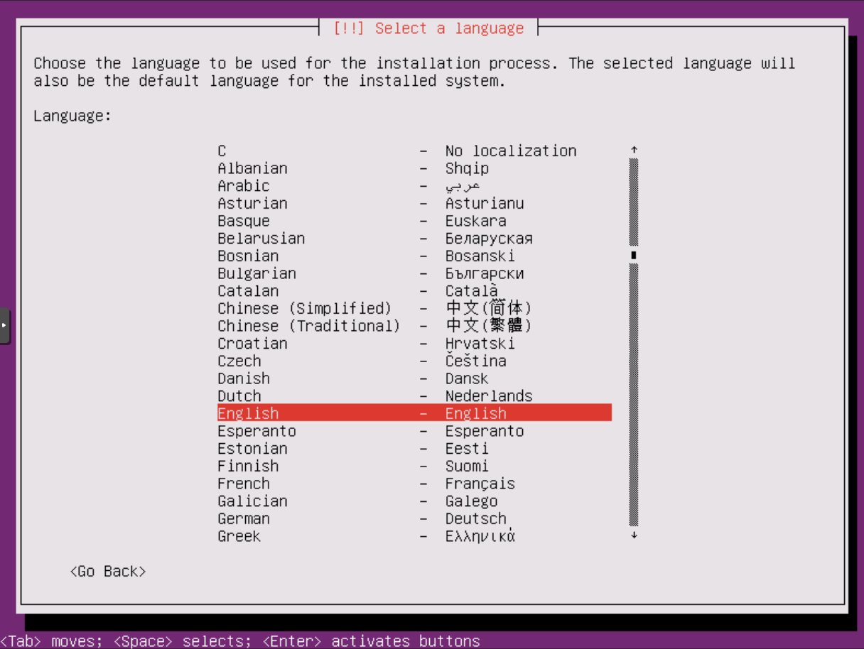 Ubuntu Installation: Sprachauswahl 2