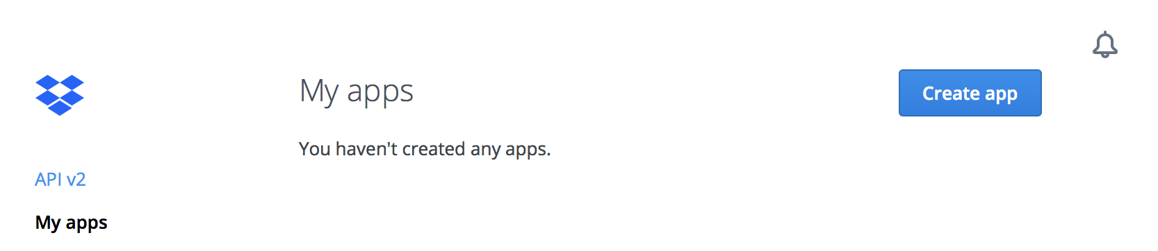 Dropbox API: Create app